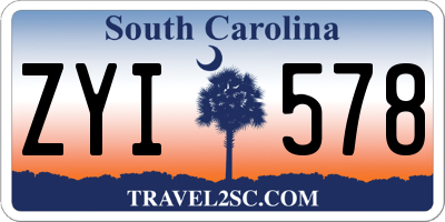 SC license plate ZYI578