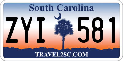SC license plate ZYI581
