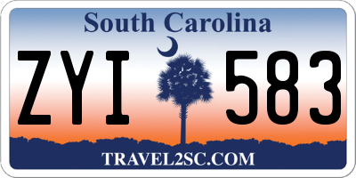 SC license plate ZYI583