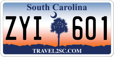 SC license plate ZYI601