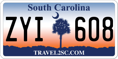 SC license plate ZYI608