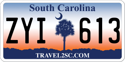 SC license plate ZYI613