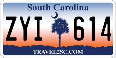 SC license plate ZYI614