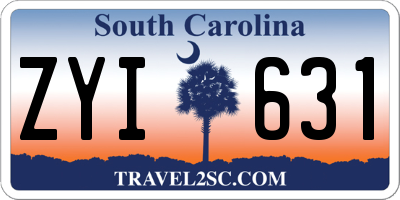 SC license plate ZYI631