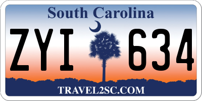SC license plate ZYI634