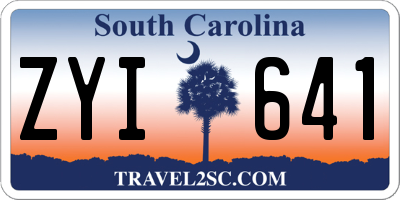 SC license plate ZYI641
