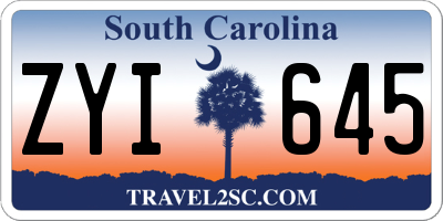 SC license plate ZYI645