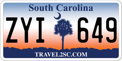 SC license plate ZYI649