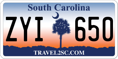 SC license plate ZYI650
