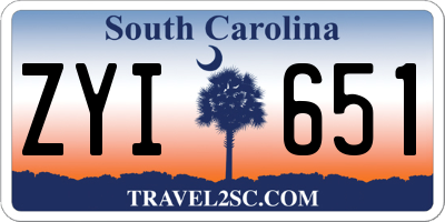 SC license plate ZYI651