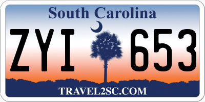 SC license plate ZYI653