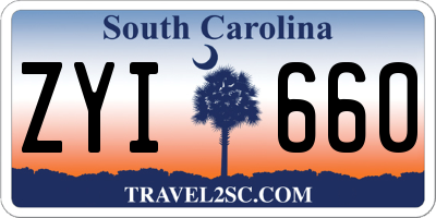 SC license plate ZYI660