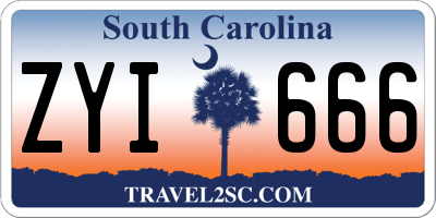 SC license plate ZYI666