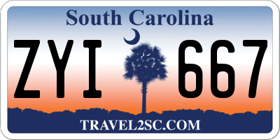 SC license plate ZYI667