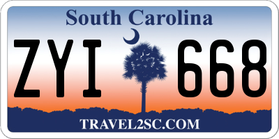SC license plate ZYI668
