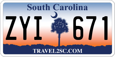 SC license plate ZYI671