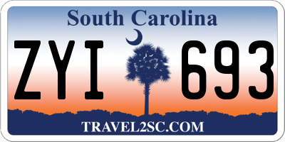 SC license plate ZYI693