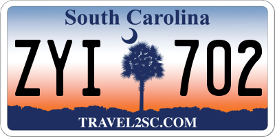 SC license plate ZYI702
