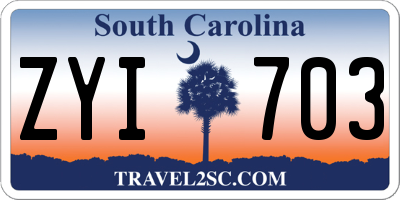SC license plate ZYI703