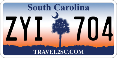 SC license plate ZYI704