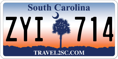 SC license plate ZYI714
