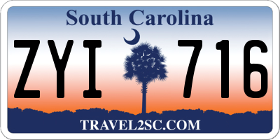 SC license plate ZYI716