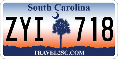 SC license plate ZYI718