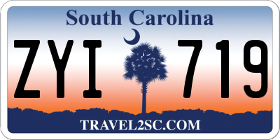 SC license plate ZYI719