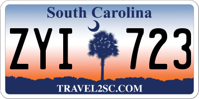 SC license plate ZYI723
