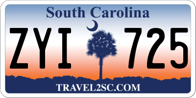 SC license plate ZYI725