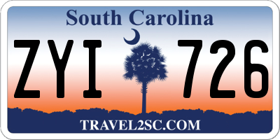 SC license plate ZYI726