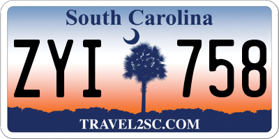 SC license plate ZYI758