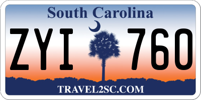 SC license plate ZYI760