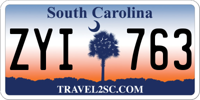 SC license plate ZYI763