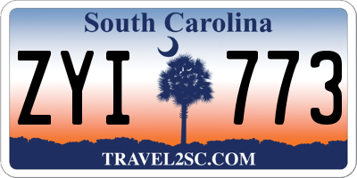 SC license plate ZYI773