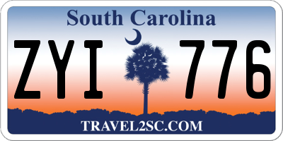 SC license plate ZYI776