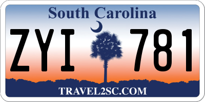 SC license plate ZYI781