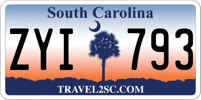 SC license plate ZYI793