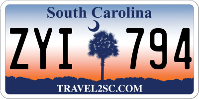 SC license plate ZYI794
