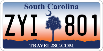 SC license plate ZYI801