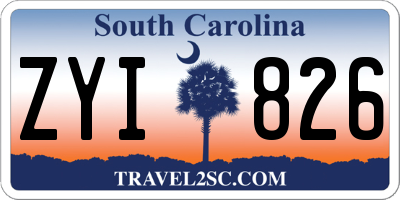 SC license plate ZYI826