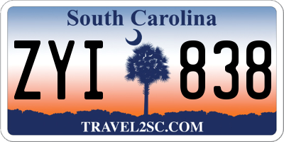 SC license plate ZYI838