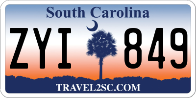 SC license plate ZYI849