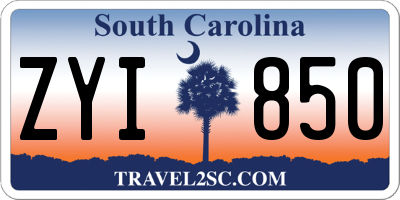 SC license plate ZYI850