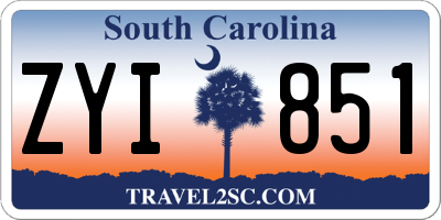 SC license plate ZYI851