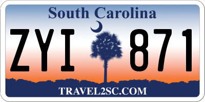 SC license plate ZYI871
