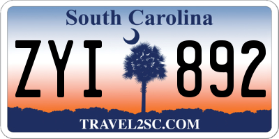 SC license plate ZYI892