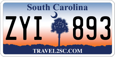 SC license plate ZYI893