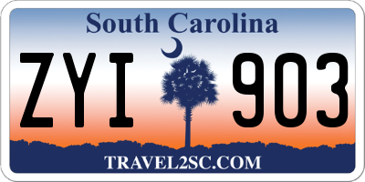 SC license plate ZYI903