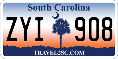 SC license plate ZYI908